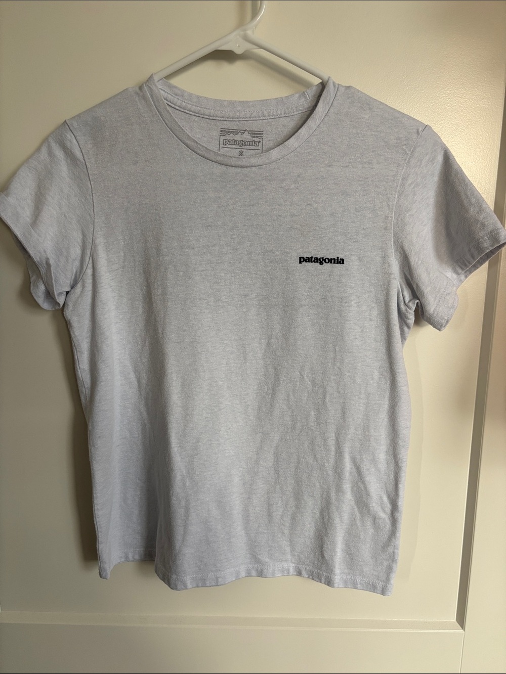 Patagonia Light Gray Short Sleeve Logo Tee
